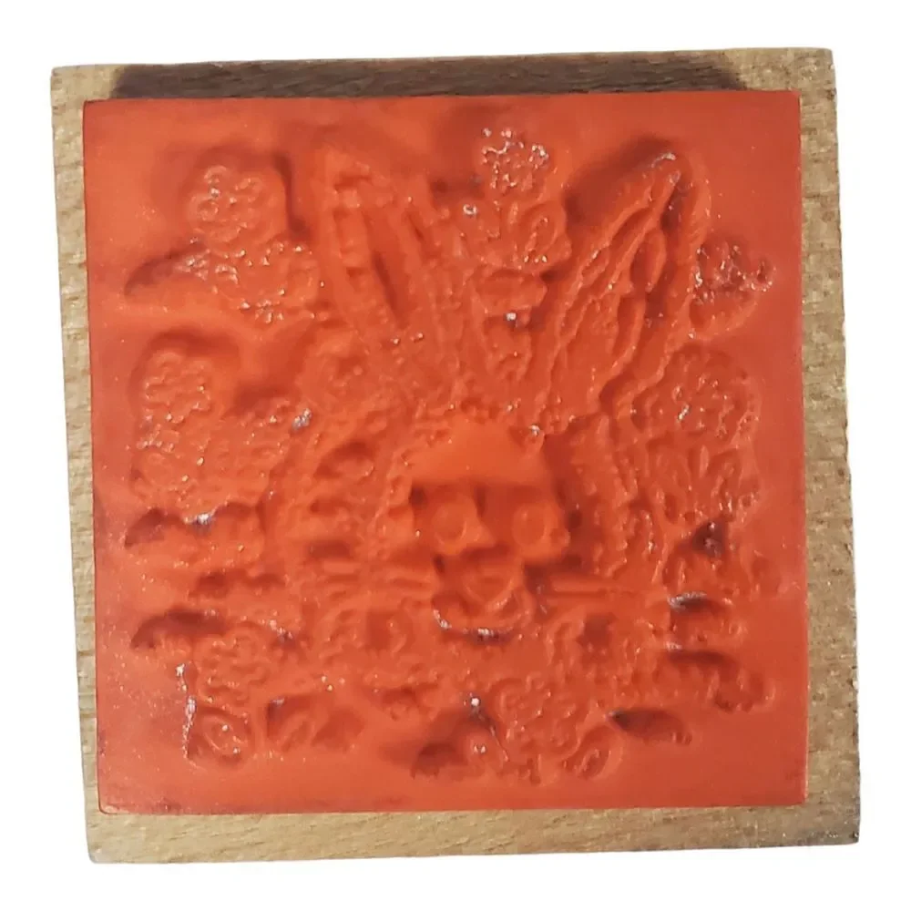 Sanrio Bunny Rabbit Long Ears Rubber Stamp Wood Mounted 1992 Rare Japan OX-F02